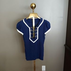 bebe Navy Blouse